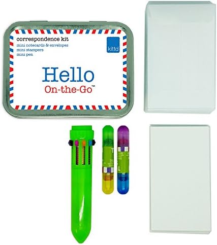 Hello On-The-Go Travel Letter Play Set - Portable, Pocketable, and Playful - Includes Notecards, Envelopes, Markers, Pretend Stamp and Mail Stickers - Perfect for Trips, Events & More!