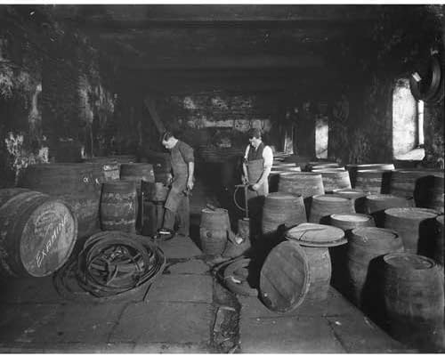 Quality digital print of a vintage photograph - Coopers Making Whiskey Barrels. Black &amp; White 8x10 inches - Matte Finish