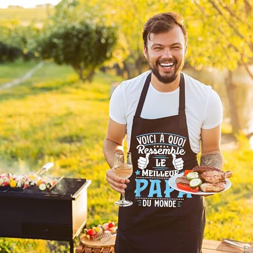 Gkmamrg Father's Day Gift Apron - Dad Gift - Adjustable Apron Chef Aprons for Kitchen, BBQ, Gardening, Restaurant, Barbecue, Coffee Gift Father