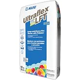 Mapei Ultraflex LFT Premium Non-Sag Polymer-Enhanced Thinset Mortar, White, 50lbs Bag, for Indoor and Outdoor Installation of Large-Format Tile and Heavy Stone on Walls and Floors, Easy Application