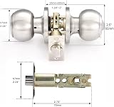 AMOTOFO Door Knob Lock Privacy Bedroom Exterior Keyed Satin Stainless view 2
