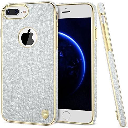 iPhone 7 Plus Case, Luxury PU Leather Cloth Protective Cover Case, Magnetic Electroplate Rubber Slim Cell Phone Case iPhone 7 Plus Case (5.5 inch) - Silver