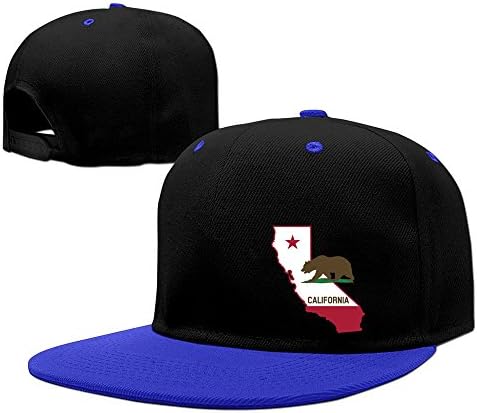 Flag Map Of California Two-Toned Snapback Hats One Size RoyalBlue