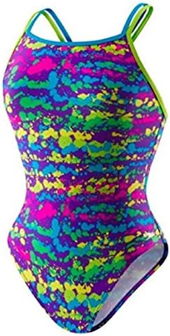 Speedo Big Girls' Youth Solid Splice Cross-Back One-Piece Swimsuit Size 10