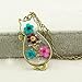 FM FM42 Multicolor Dried Flowers Cat Shape Pendant Necklace with 27