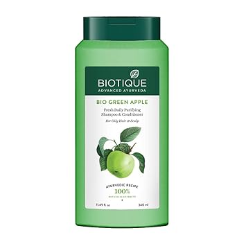 Biotique Bio Green Apple Fresh Daily Purifying Shampoo & Conditioner for Oily Scalp & Hair, 340 ml