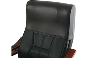 Buenanir Waterproof Office Chair Headrest Cover,PU Leather Stretch Headrest Protector for Office Chairs,Head Rest Covers for High Back Computer Chairs,Furniture,Recliner Chair,1PC, Coffee