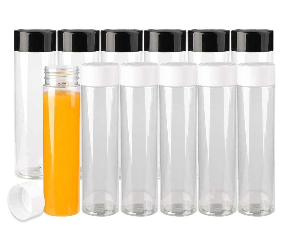 Smoothie Bottle, 12 Pack Juice Bottles Plastic Bottles With Lids Empty Reusable Bottles for Smoothie Water Juice Milk Homemade Beverages(6pcs each of 350ml and 500ml)