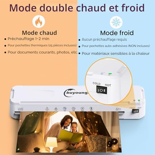 A3 Laminator with Hot and Cold Settings and 30 Pockets A4/A3/A5/A6 Laminating Machine, 5 in 1 Laminating Machine with Paper Cutter and Corner Rounder, Laminator for Office Home School
