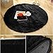 moonrug Super Soft Thick Nursery Rug Fluffy Round Children Area Rug for Bedroom Kids Room Woman Yoga Mat, 4 Feet, Black