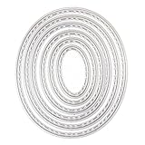 Fyore Cutting Dies 6 Pcs Round Metal Stencil Template Mould DIY Scrapbooking Album Paper Card Embossing Craft Decoration (6 Pcs Oval)