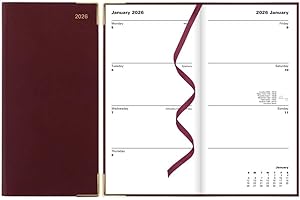 Letts of London® 2026 Classic Weekly/Monthly Planner, 12 Months, January to December, Gold Corners, Vertical, Slim Size, 6.62