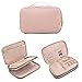 BAGSMART Double Layer Travel Jewelry Organizer Jewelry Storage Carrying Cases for Earrings, Necklaces, Rings, Pink
