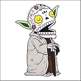 Star Wars Yoda Calavera Die Cut Vinyl Sticker Sugar Skull - Day of the Dead - Weather Proof Decal