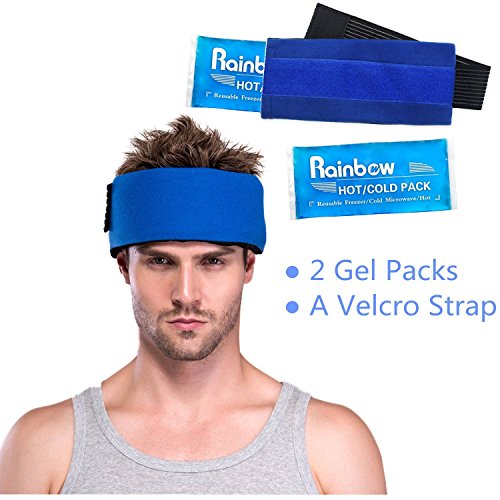 Gel Ice Pack Wrap for Injuries, Reusable Cold/Hot Compress for Migraine Headaches and Tension Relief, Flexible Therapy for Knee, Shoulder, Back, Neck, Ankle (2 Pack: 9.8
