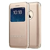 Benuo Touch Series View Window Folio Flip PU Leather Case Magnetic Closure, Unique Case for iPhone 6 Plus/6S Plus with Stand and Metal Sensor Feature 5.5