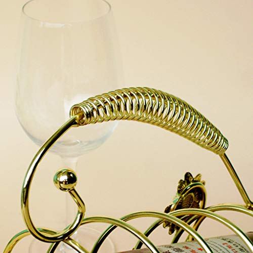image for JDgoods Creative Rought Iron Wine Holder/Portable Vintage Floral Craft