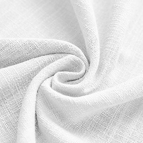 ChadMade 50" W x 96" L Polyester Linen Drapes with Blackout Thermal Lining Pinch Pleat Curtain for Sliding Door Patio Door Living Room Bedroom, (1 Panel) Snow White