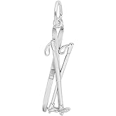 Cross Country Skis Charm, Charms for Bracelets and Necklaces