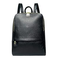 Coolcy Hot Style Women Real Genuine Leather Backpack Fashion Bag (Black)