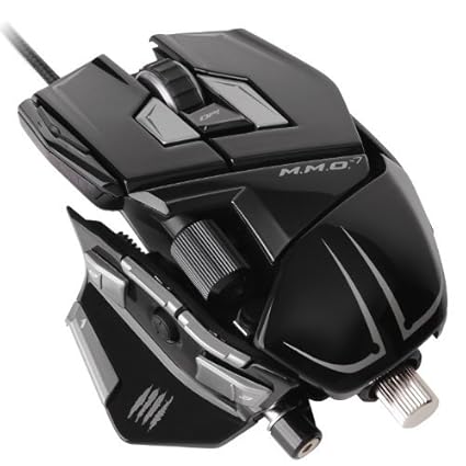 Mad Catz M.M.O 7 Gaming Maus für PC und Mac, Schwarz glänzend, 1x Taste fehlt