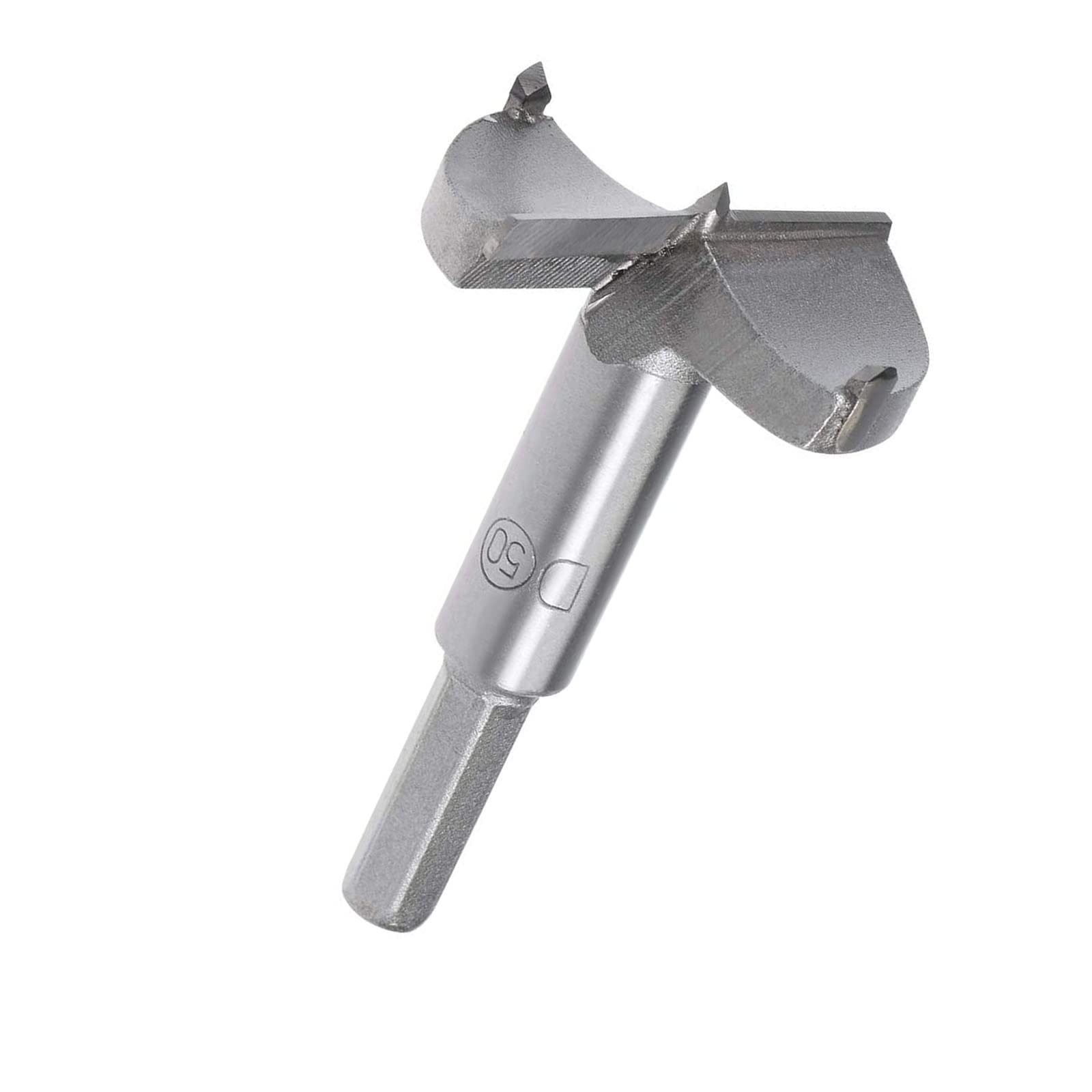 TA-VIGOR Forstner Drill Bit 50mm, Tungsten Carbide Wood Hole Saw Auger Opener for Woodworking Hinge Hole Drilling Boring Bit Cutter (Gray)