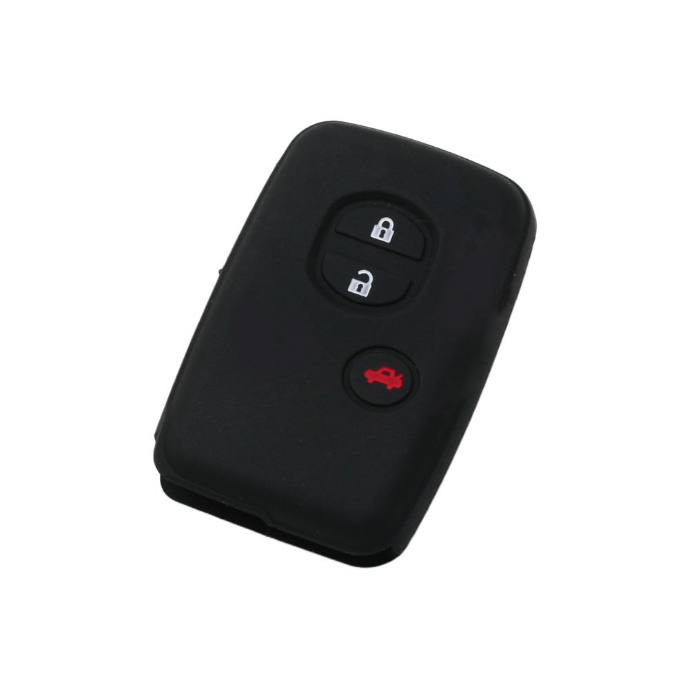 BROVACS Silicone Cover Protector Case Holder Skin Jacket Compatible with TOYOTA 3 Button Smart Remote Key Fob CV9403 Black