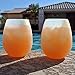 Silicone Wine Glasses (Set of 2) Beer Bar Party Cups - Flexible Glasses, Stemless Drinking Cups Shatterproof Drinkware