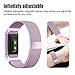 UMTELE for Fitbit Charge 2 Band, Milanese Loop Stainless Steel Metal Bracelet Strap with Unique Magnet Lock, No Buckle Needed for Fitbit Charge 2 HR Fitness Tracker Lavender Small
