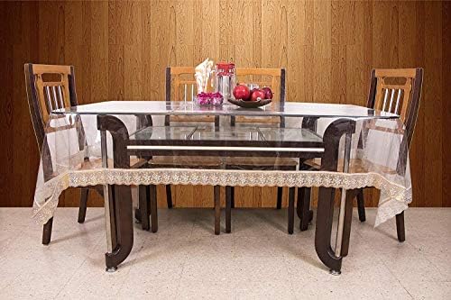 Unique ProductionsUnique Productions 6 Seater Clear with Silver Lace Table Cover (60 X 90 Inches)