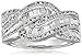 Amazon Essentials 10k White Gold and Diamond Twist Ring (1/2 cttw, I-J Color, I3 Clarity), (previously Amazon Collection)