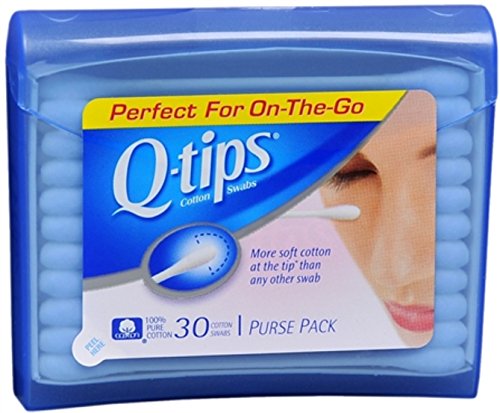 Q-tips Swabs Purse Pack 30 Each (Pack of 7)