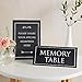 ANGEL & DOVE Set of 2 Black Funeral Memory Table Signs - for Condolence Book, Memorial, Celebration of Life
