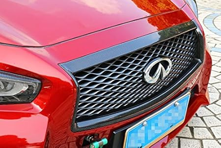 Amazon ニッサン スカイライン V37 新型フーガ アクセサリー カスタム パーツ Skyline V37 0gt 350gt Fuga 用品 社外品 フロントグリルカバー カーボン Ns001 フォグランプ 車 バイク