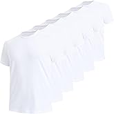 BAMBOO COOL Men's Undershirts Moisture Wicking Crewneck T Shirts, Breathable Stretch Soft Tees for Men, 6 Pack