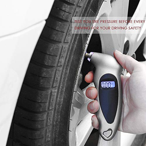 PEIFEITE Digital Tire Pressure Gauge Fast and Accurate Readings Backlight LCD Display 4 Ranges Settings with Non-Slip Grip Ergonomic Design Tire Gauge for Vehicle Motorcycle Bike - Thumbnail 6
