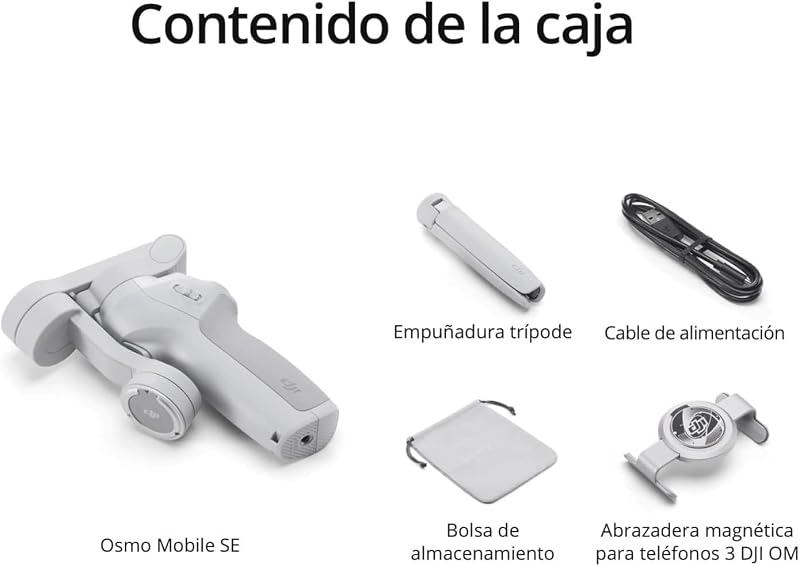 Dji osmo mobile se estabilizador de telefone inteligente de 3 eixos, portátil e dobrável, braço extensível integrado, para android e iphone com shotguides, para vlogging, youtube e tiktok