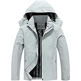 Aagetenar Men's Waterproof Rain Jacket Lightweight Mountain Sports Outdoor Trench Softshell Windproof Jacket for Hiking