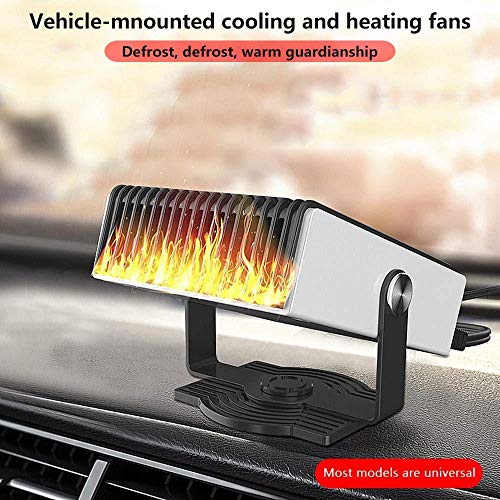 Lesgos 24V Portable Car Heater, 150W 2 in 1 Vehicle Windshield Defogger Defrostere, 30s Fast Heating Auto Ceramic Heater Cooling Fan Plug in Cigarette Lighter for Automobile Trucks RV SUV - Thumbnail 2