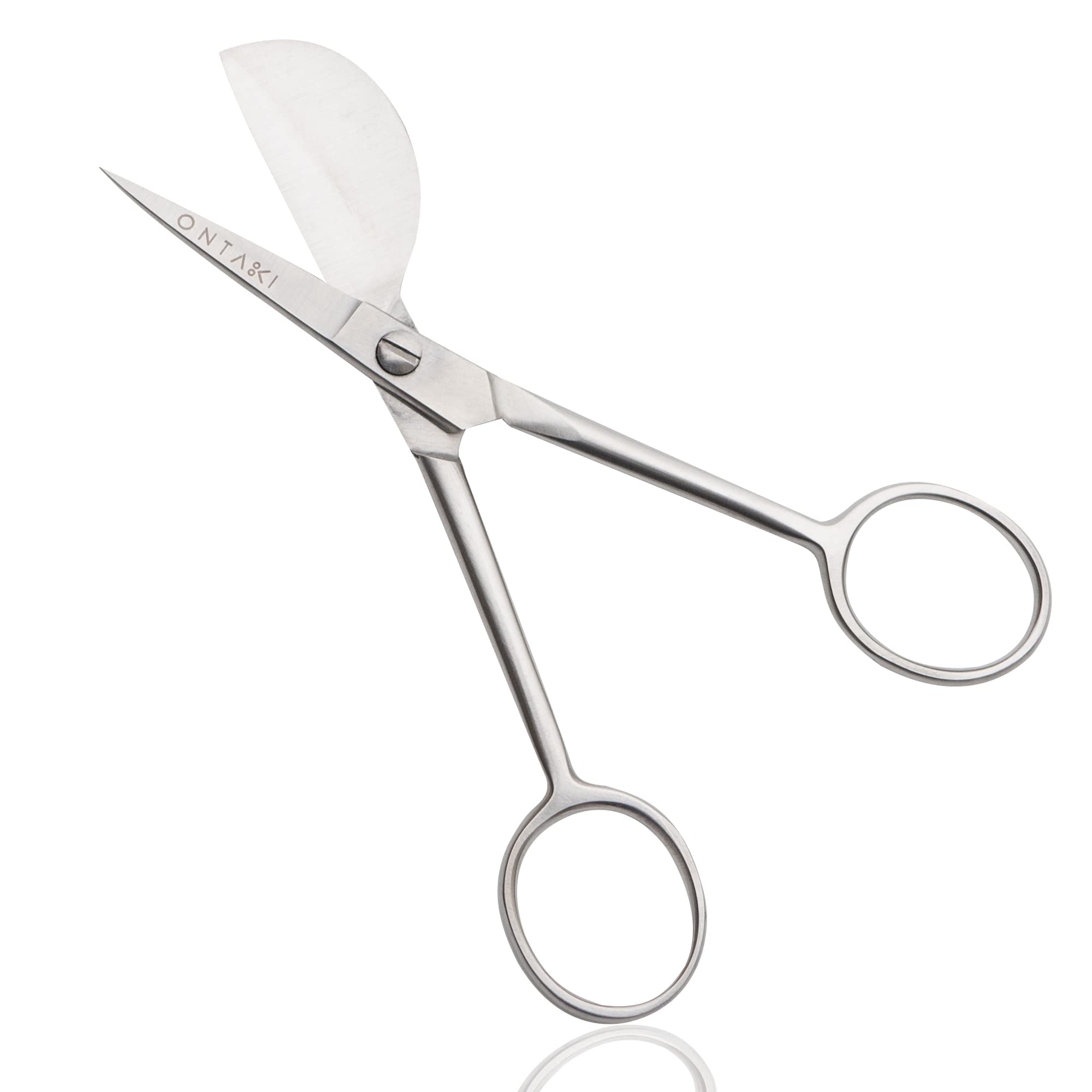 Ontaki Duckbill Scissors - 4.5in, Silver - Precision Carbon Steel for Sewing Accessories - Adjustable Tension & Comfy Handles for Crafting
