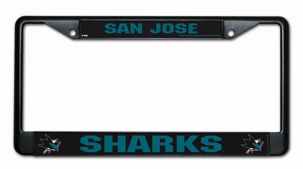 San Jose Sharks Black Chrome License Plate Frame
