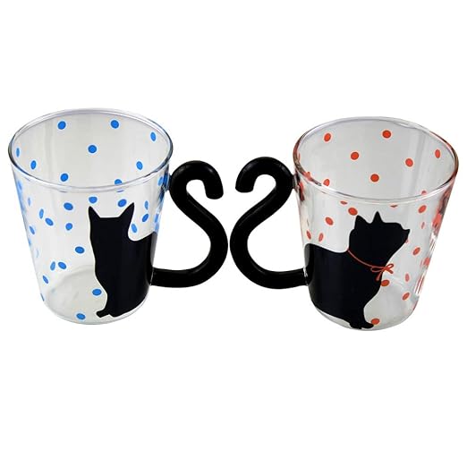 Taza de café o té de cristal con asa grande, apta para microondas ...