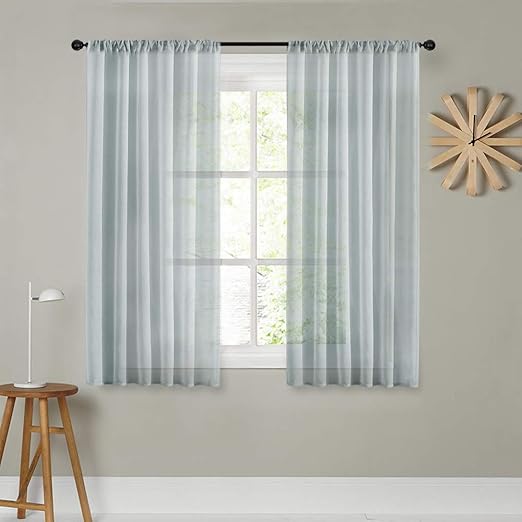 Amazon Com Mrtrees Sheer Curtains Grey Voile Curtain Panels 63