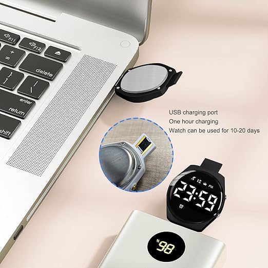 YOOJ® Kids Digital Watch for Boys and Girls, Rechargeable Sports Watch with Fitness Tracker, Pedometer, Alarm Clocks, Stopwatch, No App Needed & Waterproof Watch, Gift for Kids, Ages 5-15