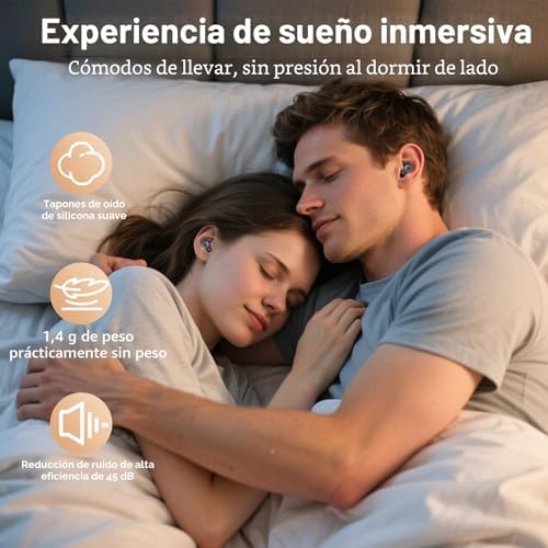 Tapones Oidos Ruido Dormir, 45dB Cancelación de Ruido, 4 Tamaños (XS/S/M/L)