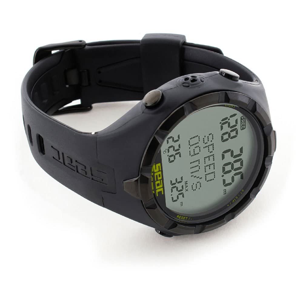 SEAC, Freedinving and Underwater Spearfishing Computer, Ultra Resistant Unisex-Adult, HR Black/Yellow, Standard