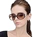 LianSan Fashion Oversized Women Uv400 Protection Polarized Lady Sunglasses Gold Flower Full Frame Sunglasses Gd103 (Brown)