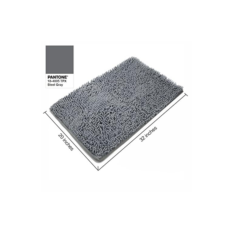 Vdomus Absorbent Microfiber Bath Mat Soft Shaggy Bathroom Mats Shower