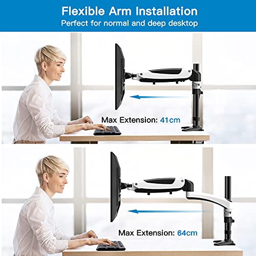 HUANUO Dual Monitor Arm Stand, Height Adjustable Monitor Mount for Two