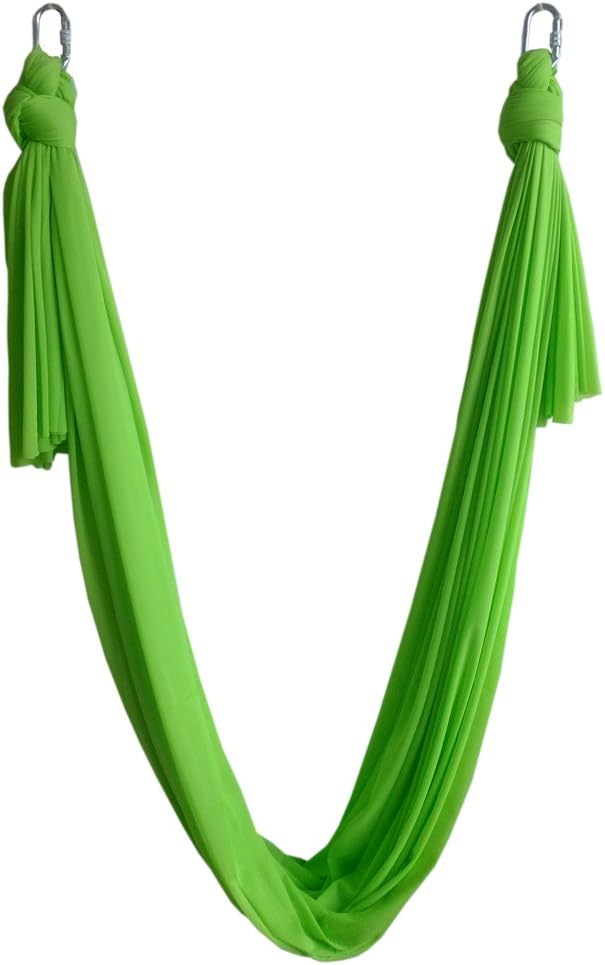 Wellsem 5.5yard Decompression Hammock Inversion Gravity Aerial Traction Yoga Gym Swing Hanging with Carabiners for Home & Outsides Sports to Shape Body